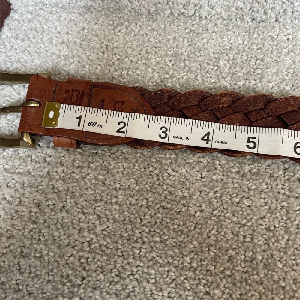 Eddie Bauer Braided Leather Solid Brass Buckle Be… - image 7